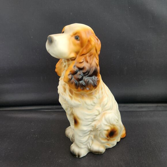 LG 7" Springer Cocker Spaniel Figurine Brinn Label 1970s Matte Porcelain Japan - Picture 1 of 10